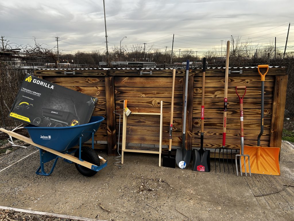 Eastwick Community Compost site with tools